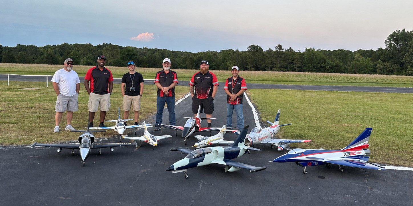 HSD pilots gathered at the flightline with their RC aircraft and transmitters