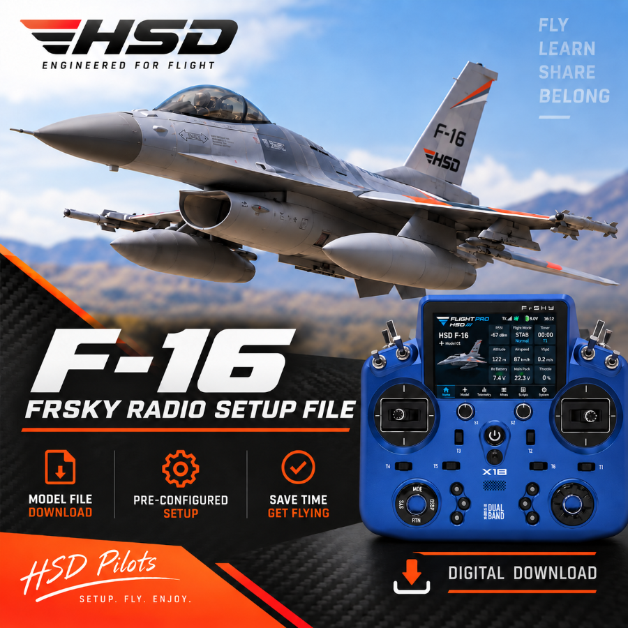 Picture of HSD F-16 FrSky Radio Setup File