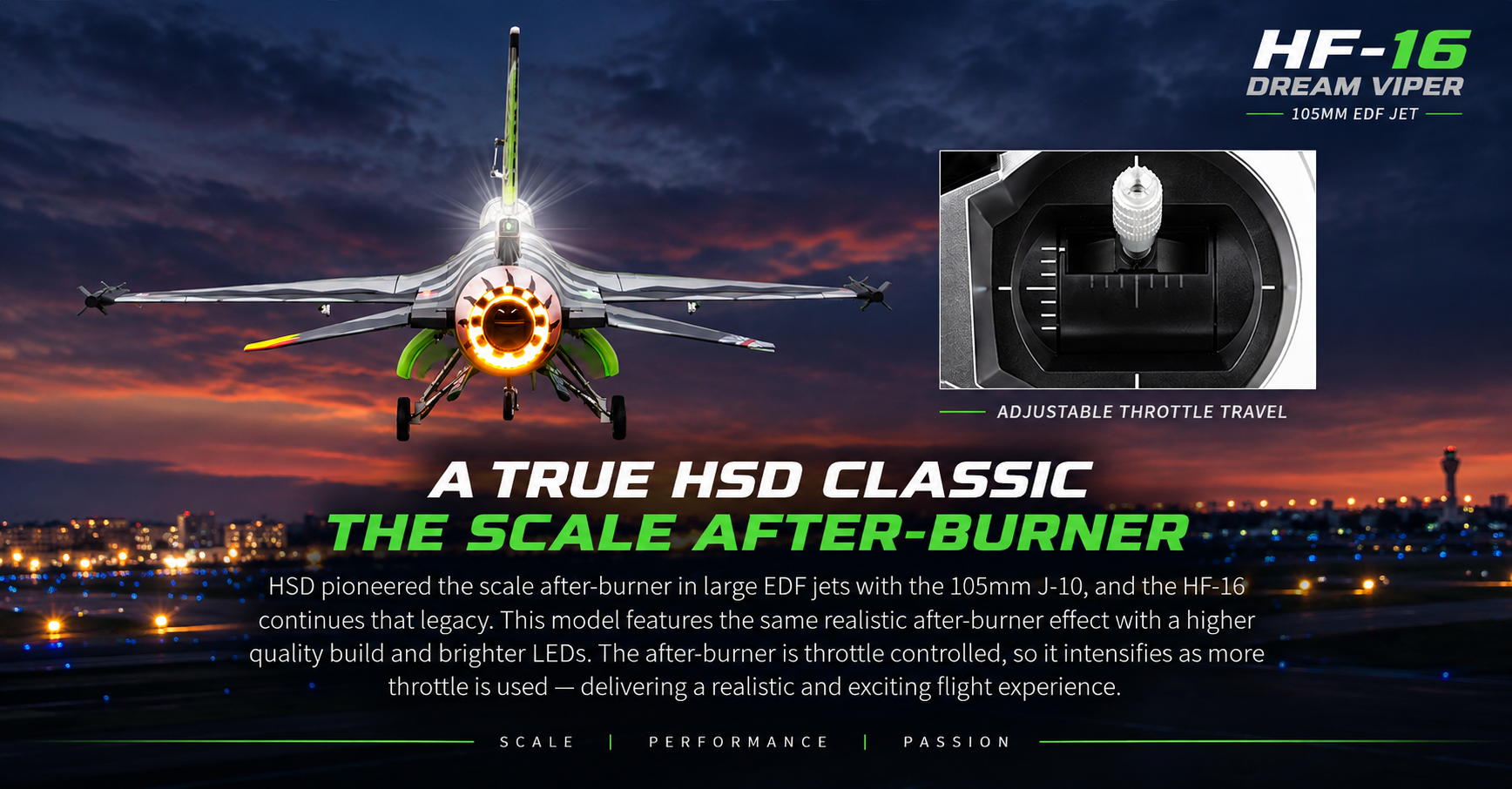 Throttle-responsive HF-16 afterburner lighting effect