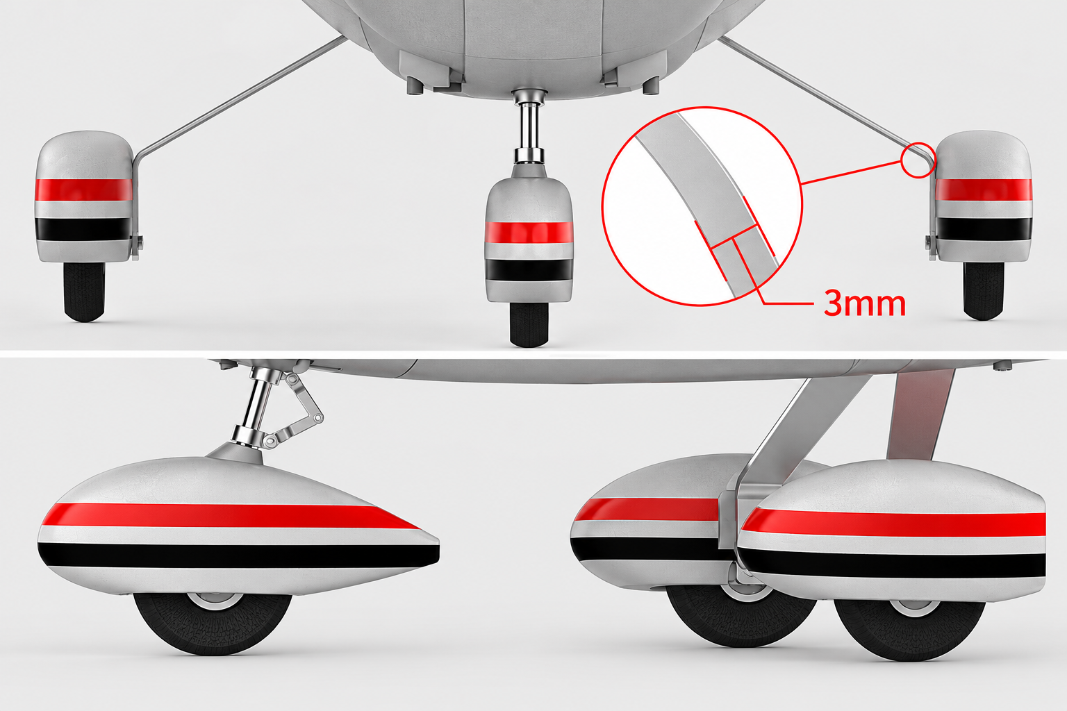 Cessna 182 metal nose and main landing gear