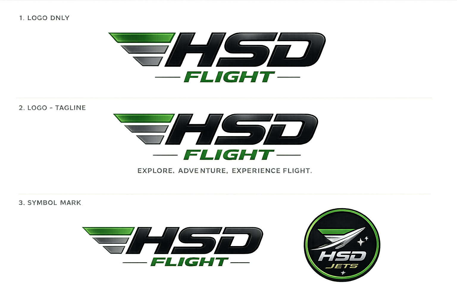 HSD Flight logo variations
