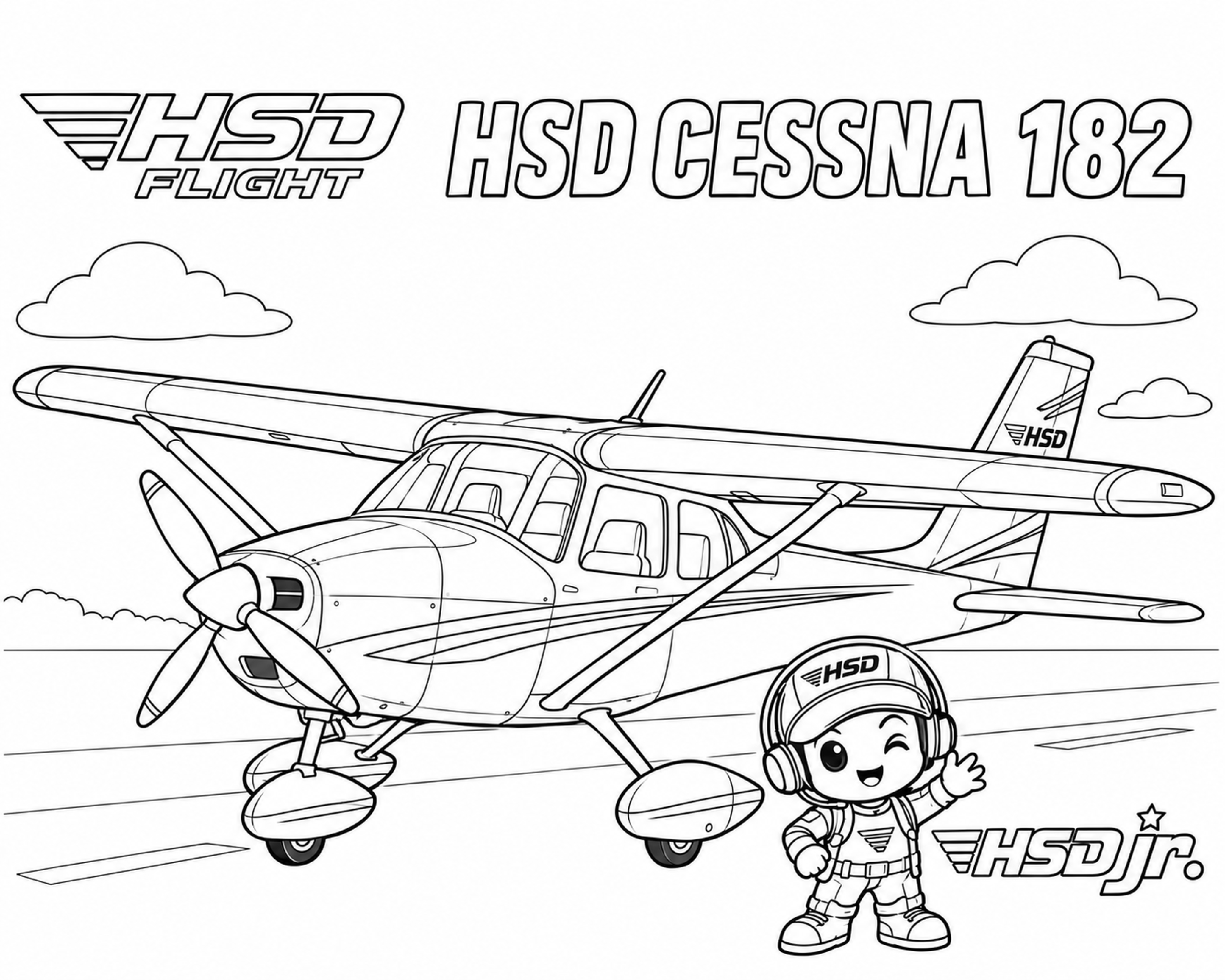HSD Cessna 182 coloring page