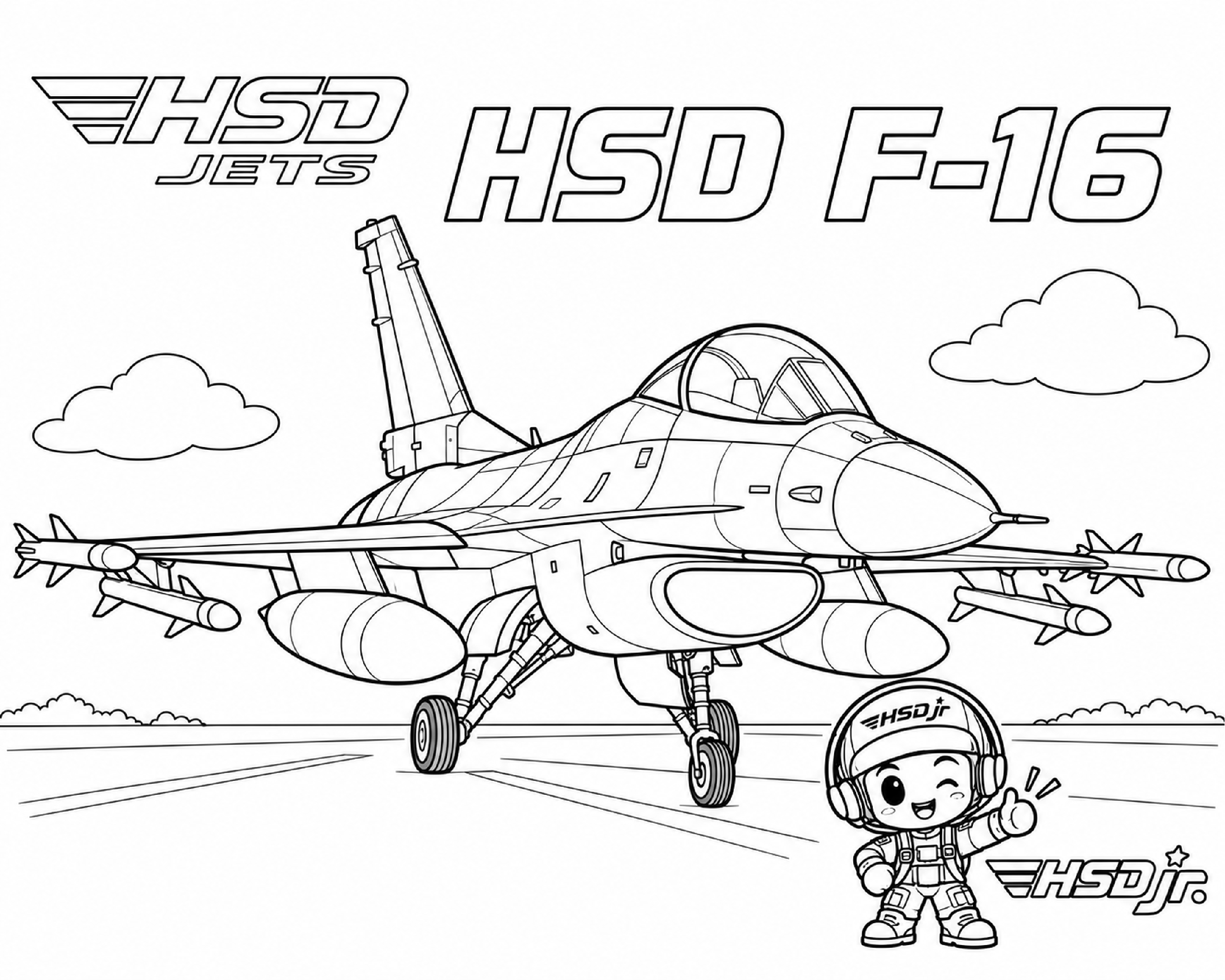 HSD F-16 coloring page